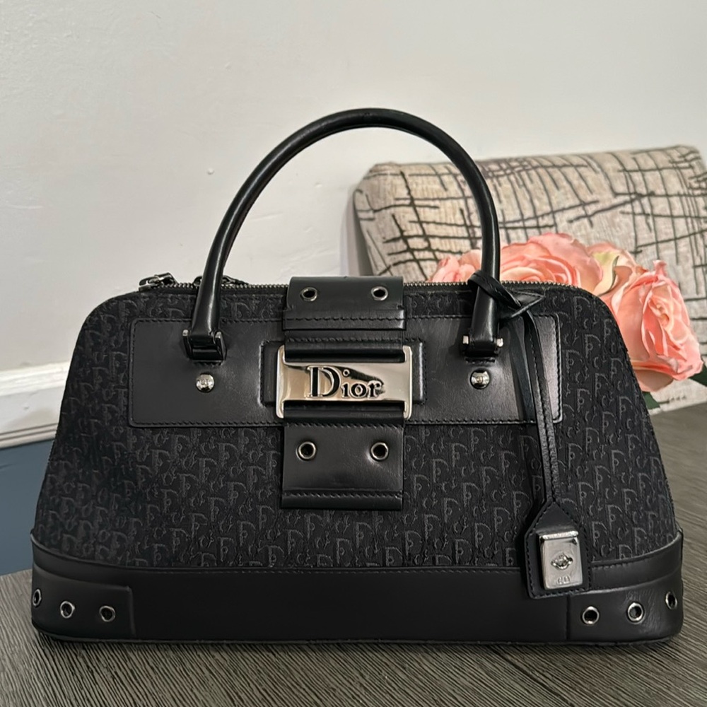 💯Authentic Christian Dior Trotter Street Chic Handbag Black